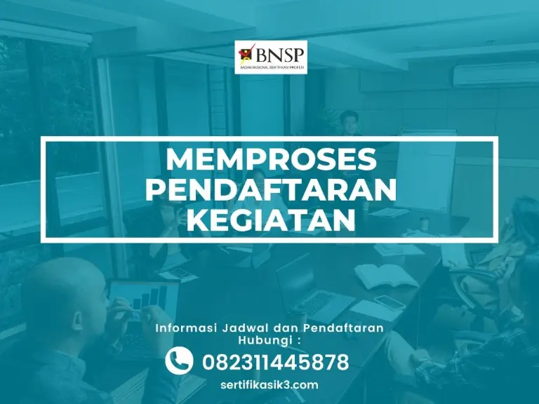 Training Sertifikasi Memproses Pendaftaran Kegiatan