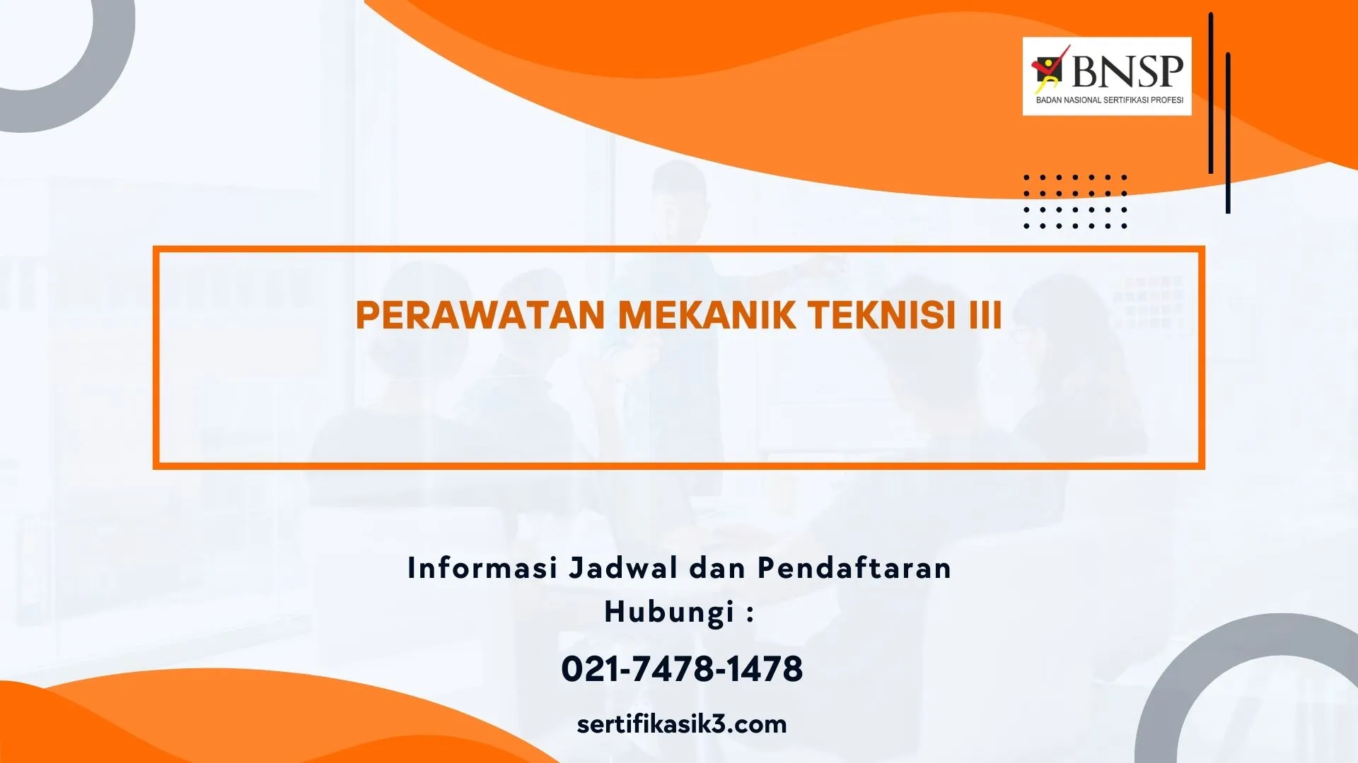PELATIHAN SERTIFIKASI PERAWATAN MEKANIK TEKNISI III JOGJA